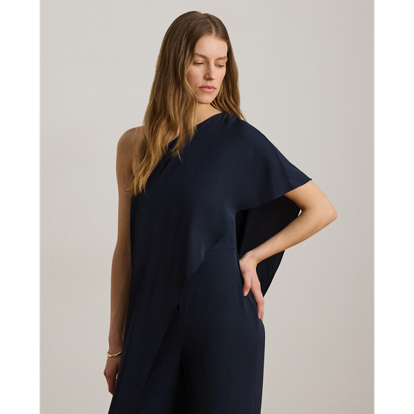 Kombinezon z żorżety Cape na jedno ramię Lauren w Lauren Navy 4