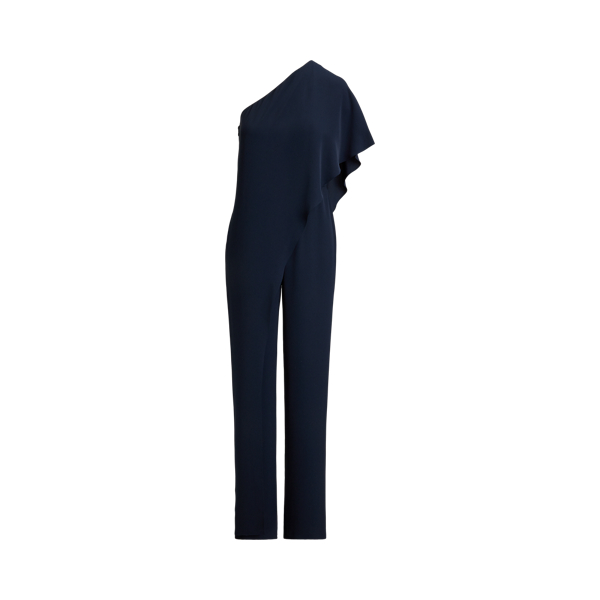 Kombinezon z żorżety Cape na jedno ramię Lauren w Lauren Navy 2