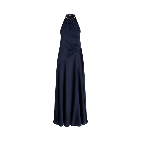Neckholder-Abendkleid aus Satin Lauren in 1