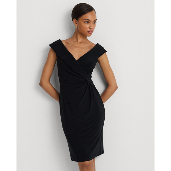 Jersey Off the Shoulder Cocktail Dress