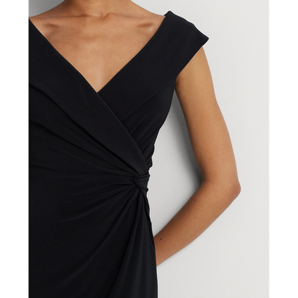 Jersey Off the Shoulder Cocktail Dress