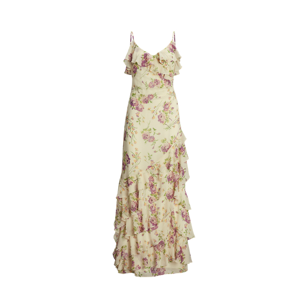 Robe gitane fleurie georgette froiss&eacute;e Lauren en 1