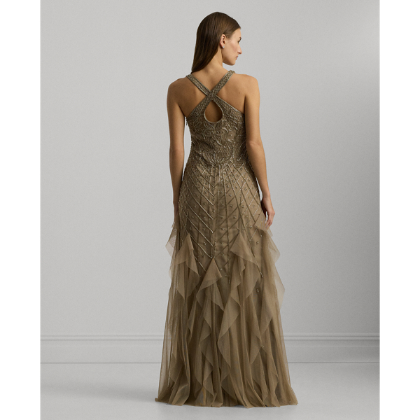 Ralph lauren tulle inset gown hotsell