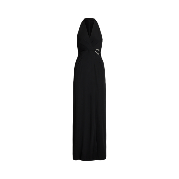 Vestido noite halter em malha c/ fivela Lauren em 1