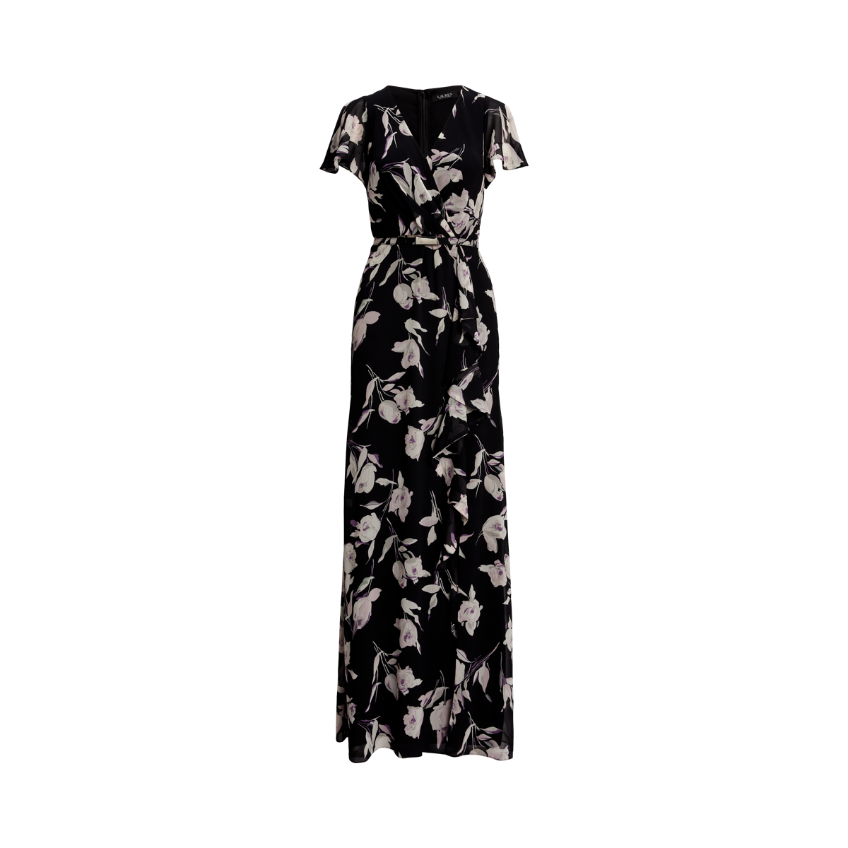 【POLO RALPH LAUREN】GEO-PRINT FLUTTER-SLEEVEワンピース 上品♪Ralph Lauren Geo-Print Crepe Flutter-Sleeve Dress
