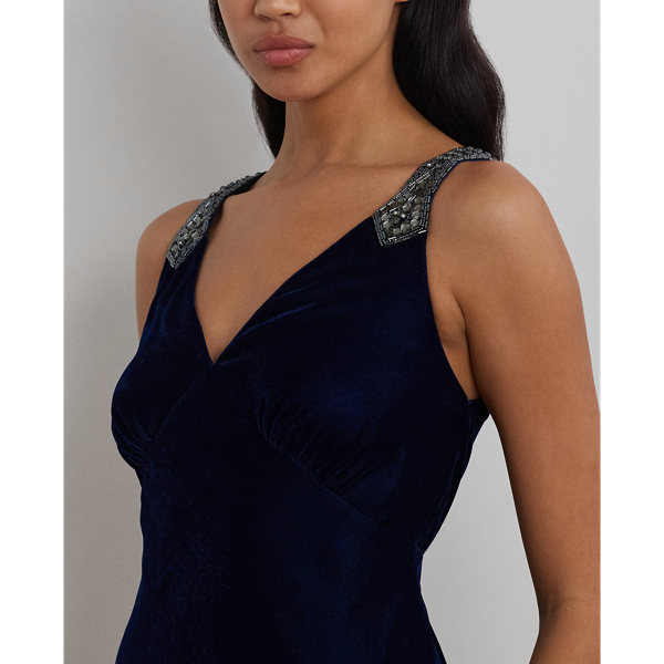 Ralph lauren navy velvet dress 2025