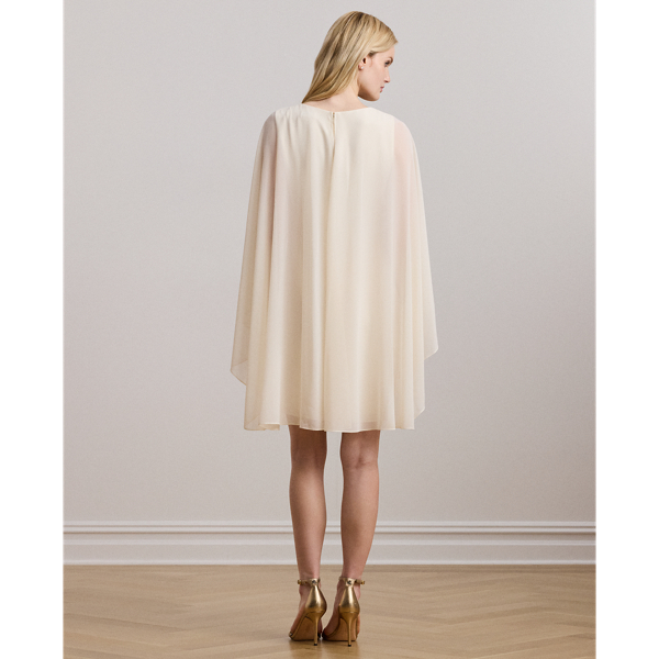 Cape Georgette Cocktail Dress