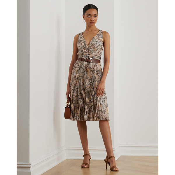 Floral Metallic Chiffon Cocktail Dress for Women | Ralph