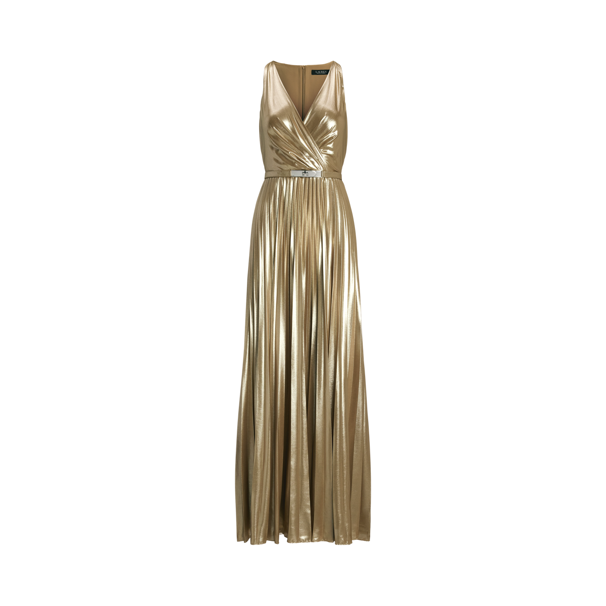 ラルフローレン★Belted llic Chiffon Surplice Gown Ralph Lauren Belted Metallic Chiffon Surplice Gown