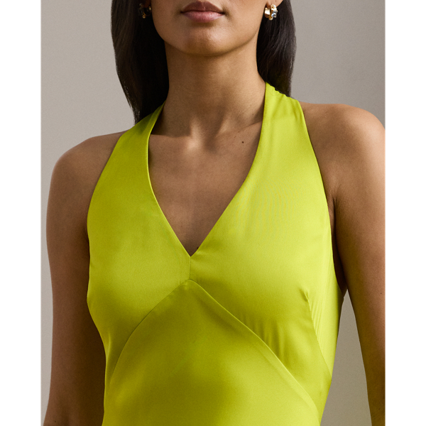 Featherweight Charmeuse Halter Gown