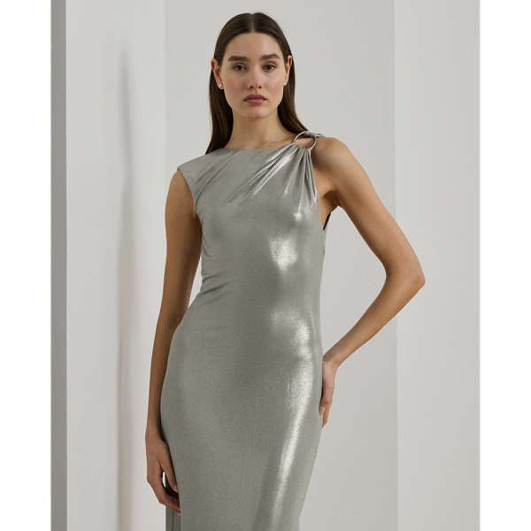 【Ralph Lauren】メタリック ワンショルダー カクテルドレス Metallic One-Shoulder Cocktail Dress for Women | Ralph