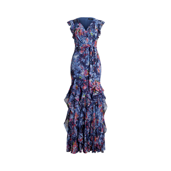 ラルフローレン★Ruffle-Trim llic Chiffon Gown Ruffle-Trim Metallic Chiffon Gown | Ralph Lauren