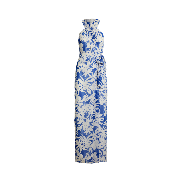 RALPH LAUREN 七分袖ワンピース WHITE & BLUE FLORAL m_639e4997ff0484425586a829.jpg