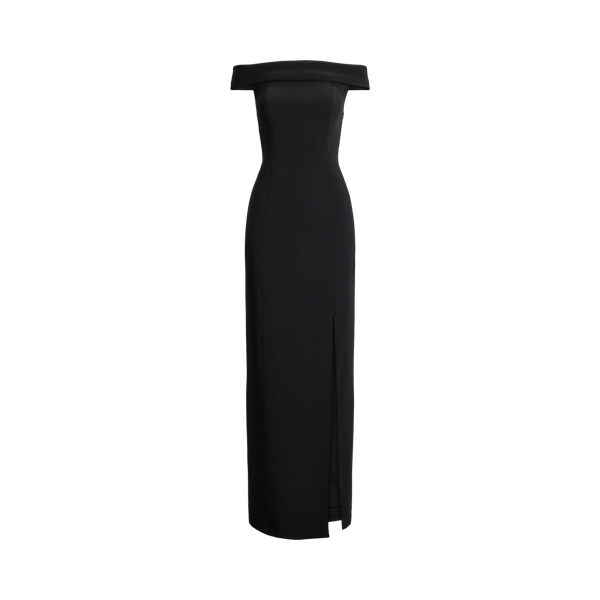 Schulterfreies Crêpe-Abendkleid