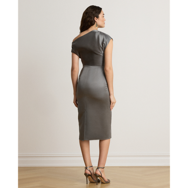 Satin Off-the-Shoulder Cocktail Dress