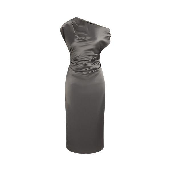 Satin Off-the-Shoulder Cocktail Dress