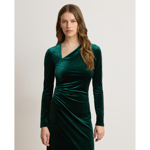 Vestido de veludo de manga comprida
