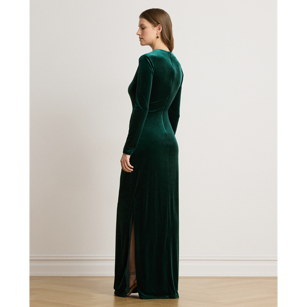 Vestido de veludo de manga comprida