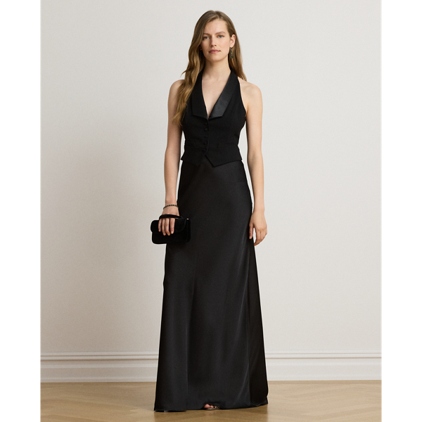 Double-Faced Crepe & Satin Gown