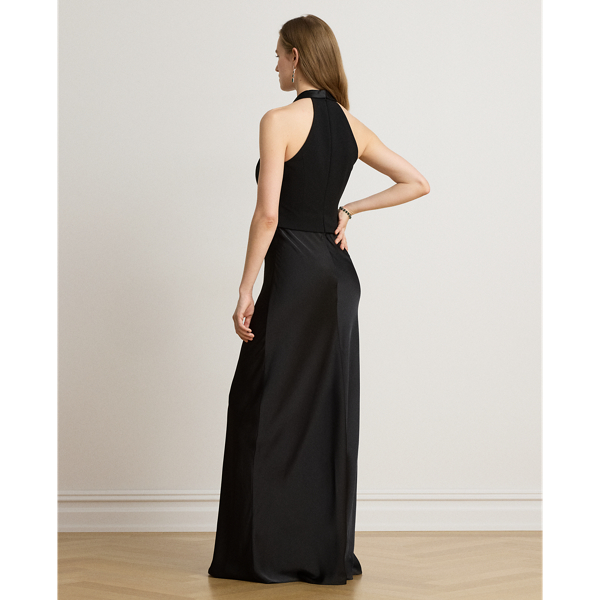 Double-Faced Crepe & Satin Gown