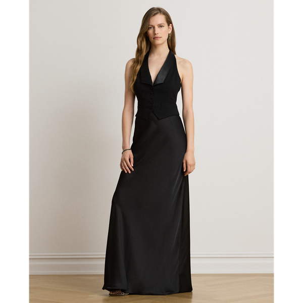 Double-Faced Crepe & Satin Gown