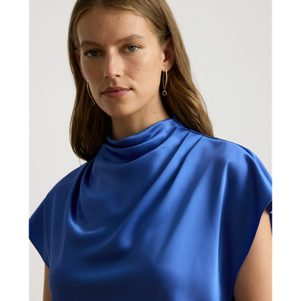 Charmeuse Mockneck Cocktail Dress
