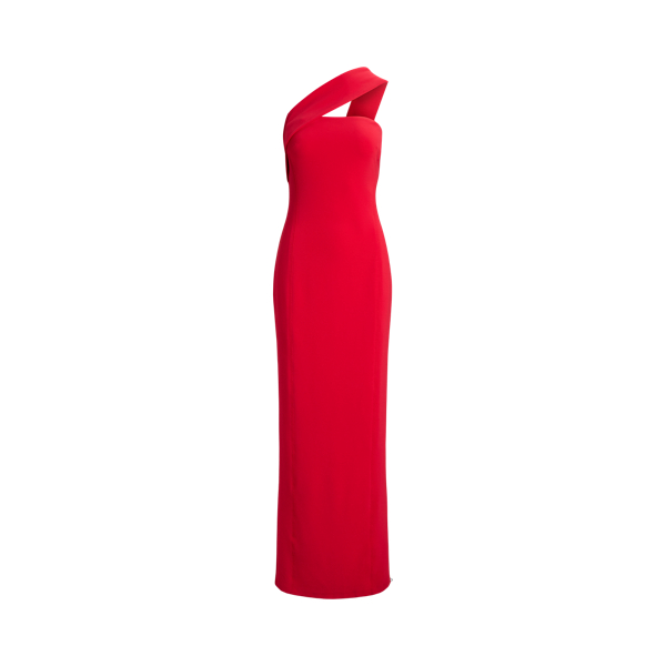 Vestido de noite assim&eacute;trico em faille