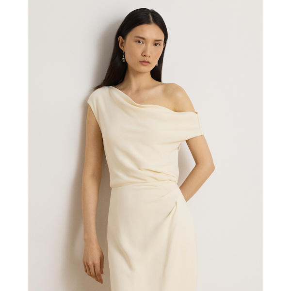 Stretch Cady Off-the-Shoulder Gown