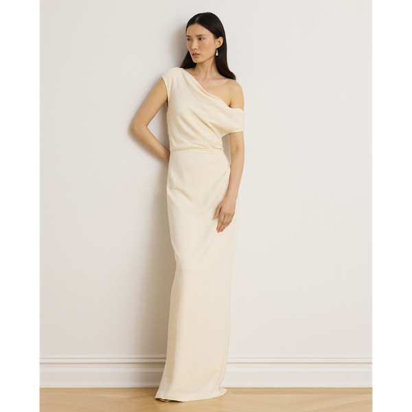 Stretch Cady Off-the-Shoulder Gown