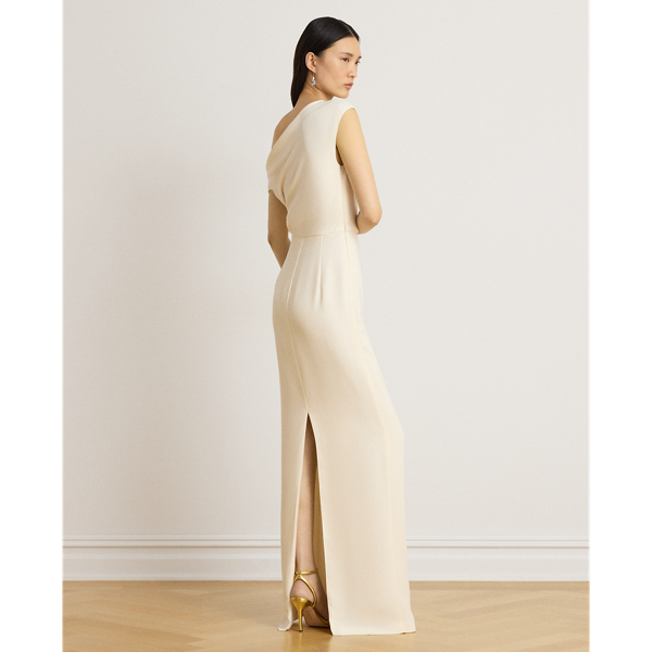 Stretch Cady Off-the-Shoulder Gown