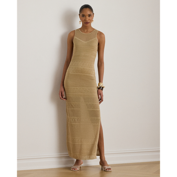 Robe de soirée sans manches en pointelle