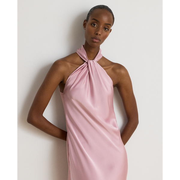 Satin Charmeuse Halter Gown