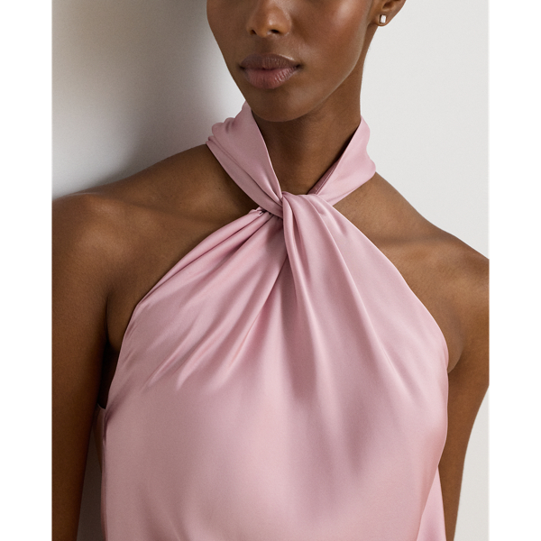 Satin Charmeuse Halter Gown