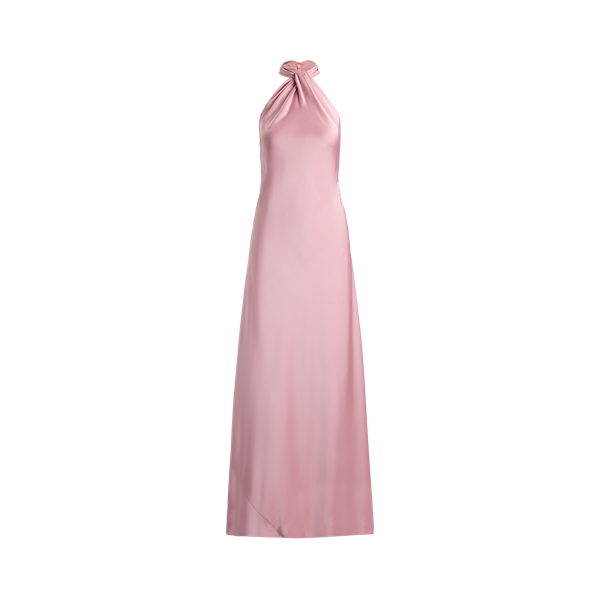 Satin Charmeuse Halter Gown