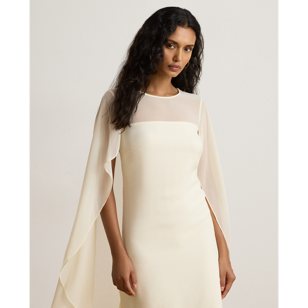 Georgette Cape Cocktail Dress