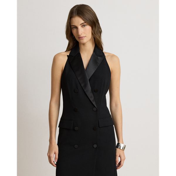 Double-Breasted Crepe Cocktail Dress