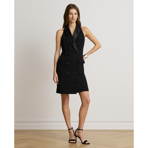 Double-Breasted Crepe Cocktail Dress