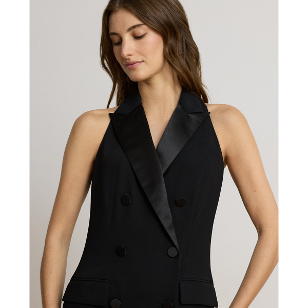 Double-Breasted Crepe Cocktail Dress