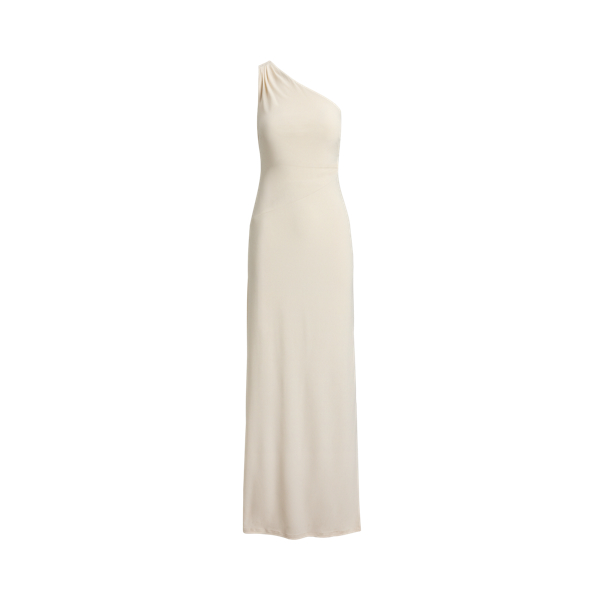 Einschultriges Stretchjersey-Abendkleid Lauren in Mascarpone-Creme 2