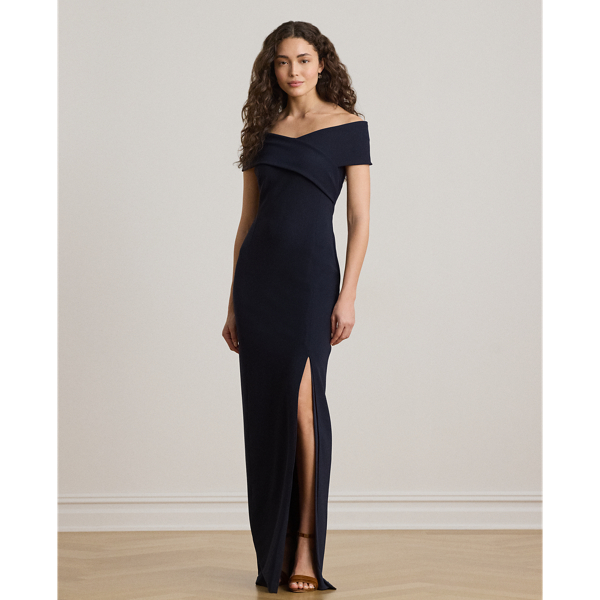Lauren Navy Faille Off-the-Shoulder Gown Lauren 1