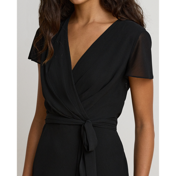 Belted Crinkle Georgette Gown