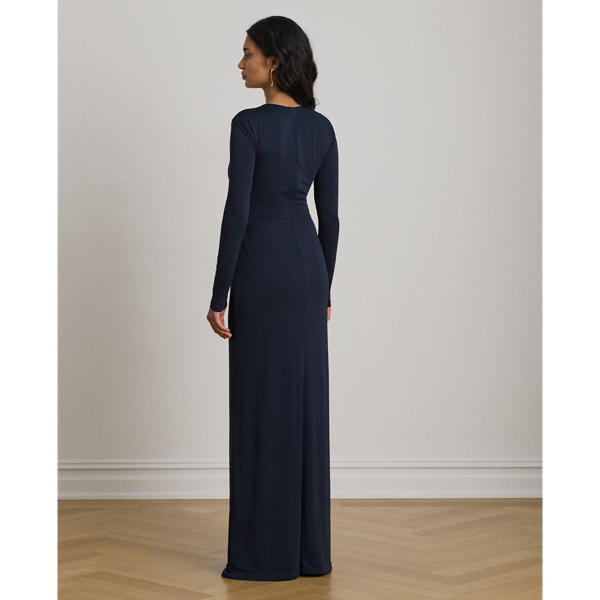 Lauren Navy Twist-Front Stretch Jersey Gown Lauren 5