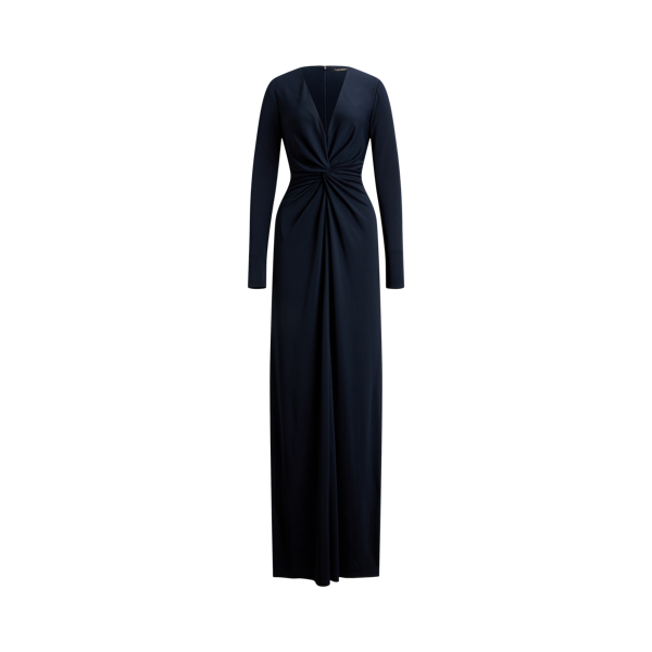 Lauren Navy Twist-Front Stretch Jersey Gown Lauren 2