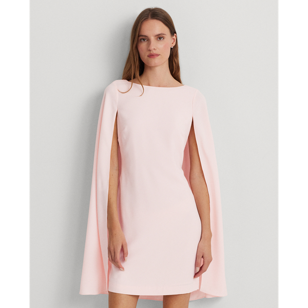 Pink Opal Cape Georgette Cocktail Dress Lauren Petite 4