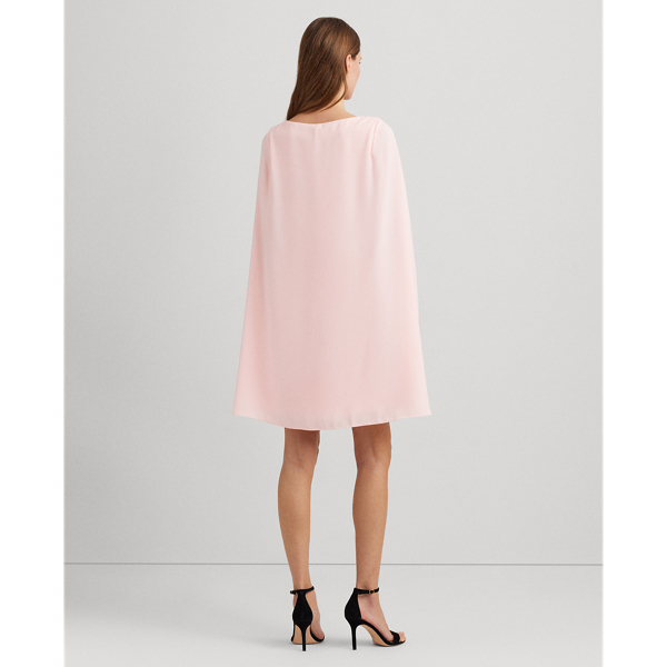 Pink Opal Cape Georgette Cocktail Dress Lauren Petite 5