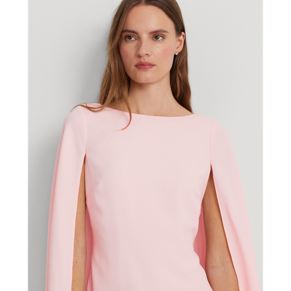 Pink Opal Cape Georgette Cocktail Dress Lauren Petite 6