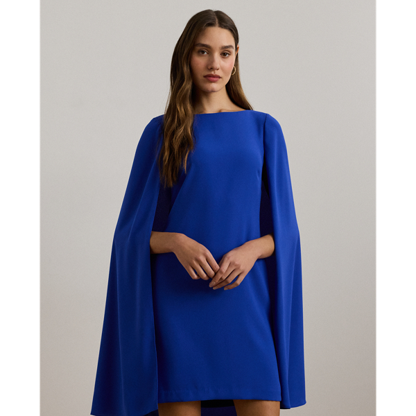Cape Georgette Cocktail Dress