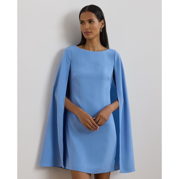 Cape Georgette Cocktail Dress