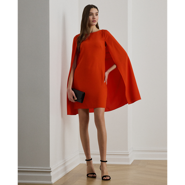 Cape Georgette Cocktail Dress