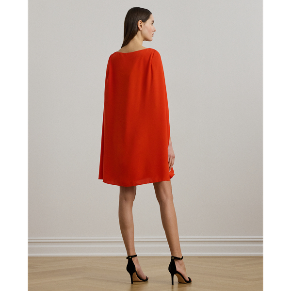 Cape Georgette Cocktail Dress